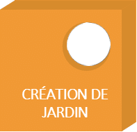 logo orange allain paysage pour la création de jardin avec une ouverture circulaire dans le carré orange représentant un mur